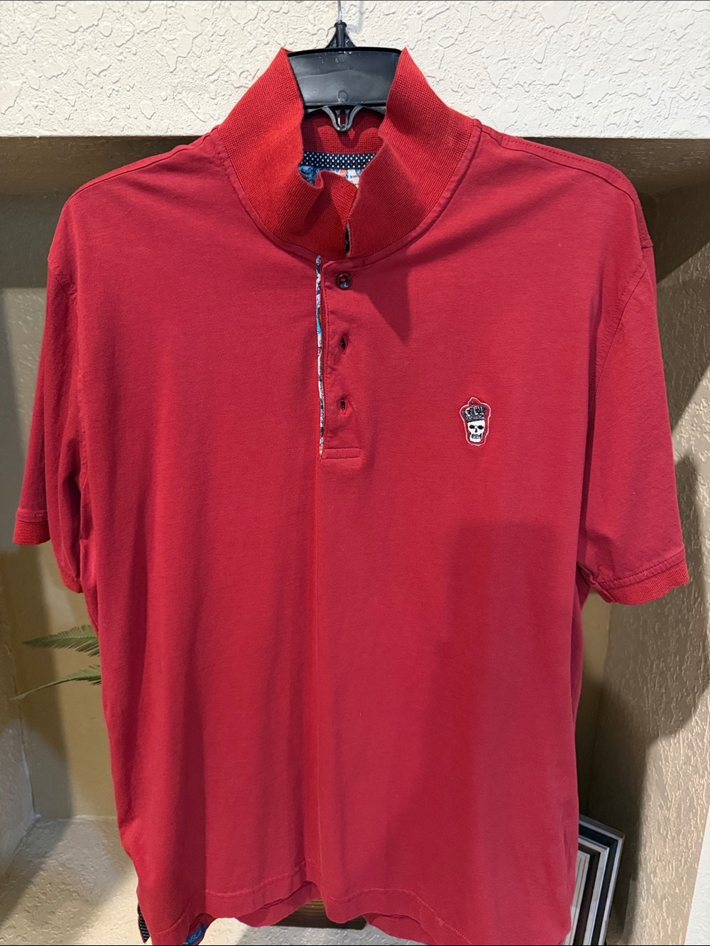 Robert Graham Red Polo with Contrast Inner Yoke